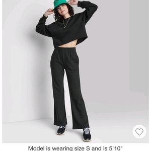 Women's High-Rise Wide Leg French Terry Sweatpants